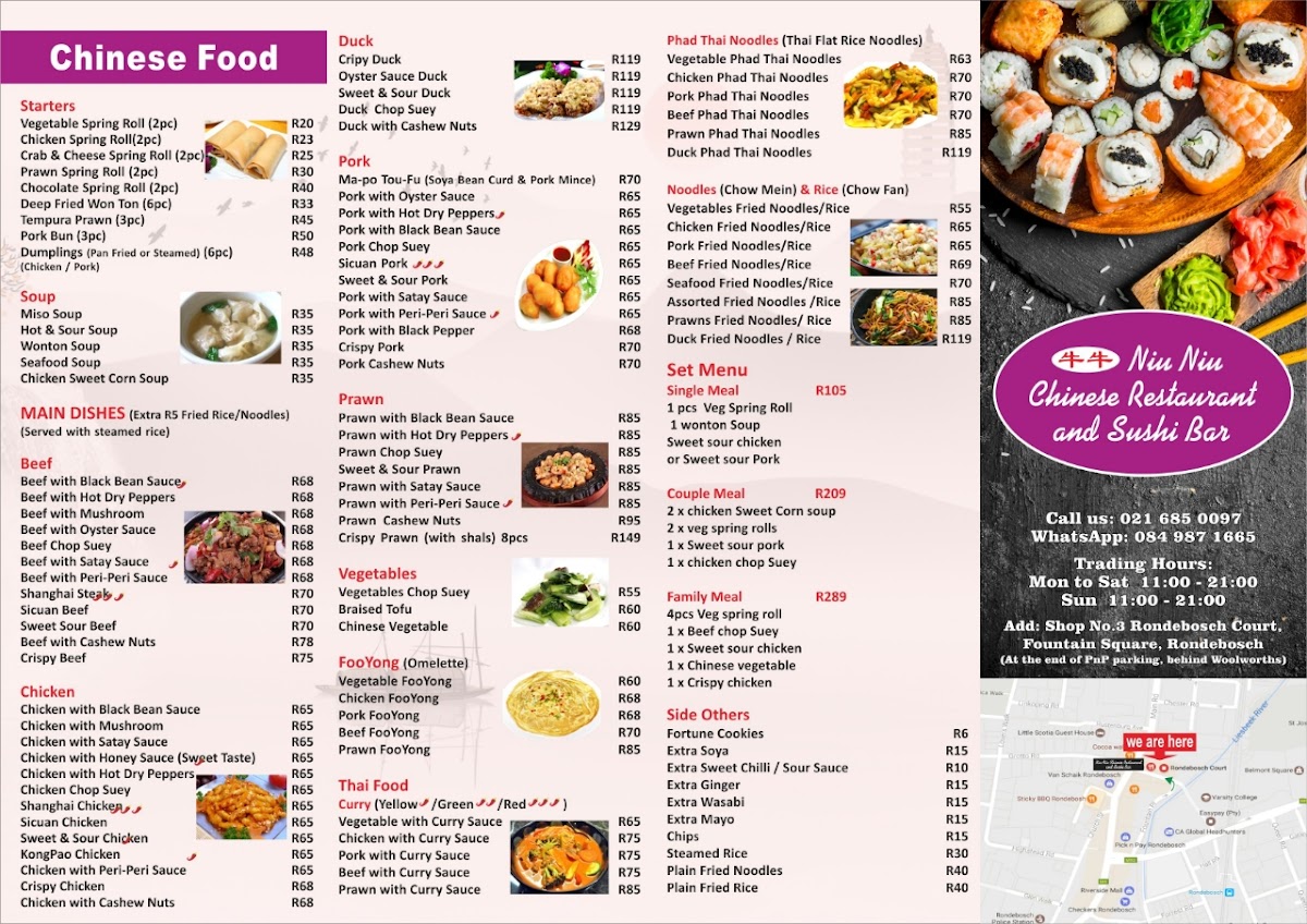 Menu Niu Niu Chinese Restaurant & Sushi Bar-2